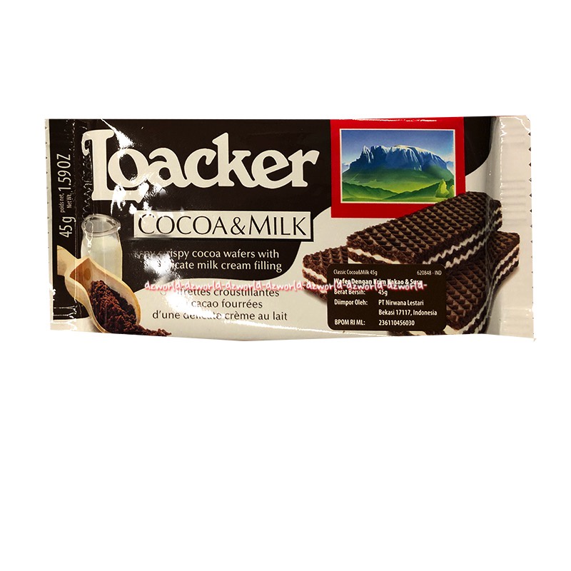 Loacker 45gr Fondente Napol taner Taner Cocoa Milk Vanille Wafer Loaker Loker Waffer Import waffer