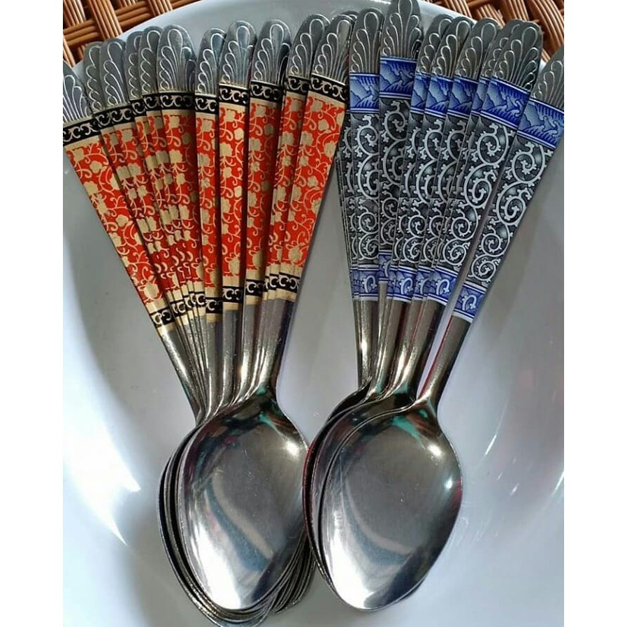 Sendok Makan Batik 1 lusin isi 12 pcs motif random