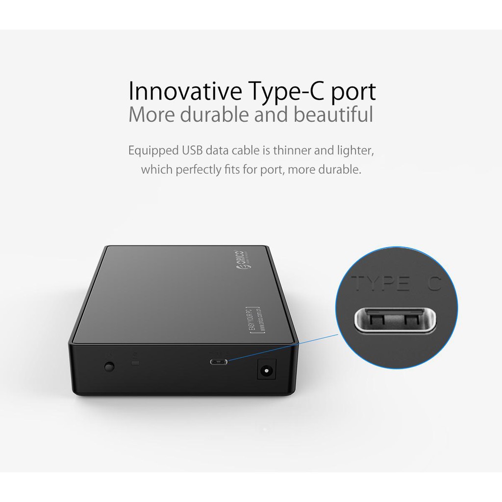 Ssd hdd enclosure orico 2.5-3.5 sata Usb3.1 type-c adapter 3588C3 - Casing harddisk external 3588-c3