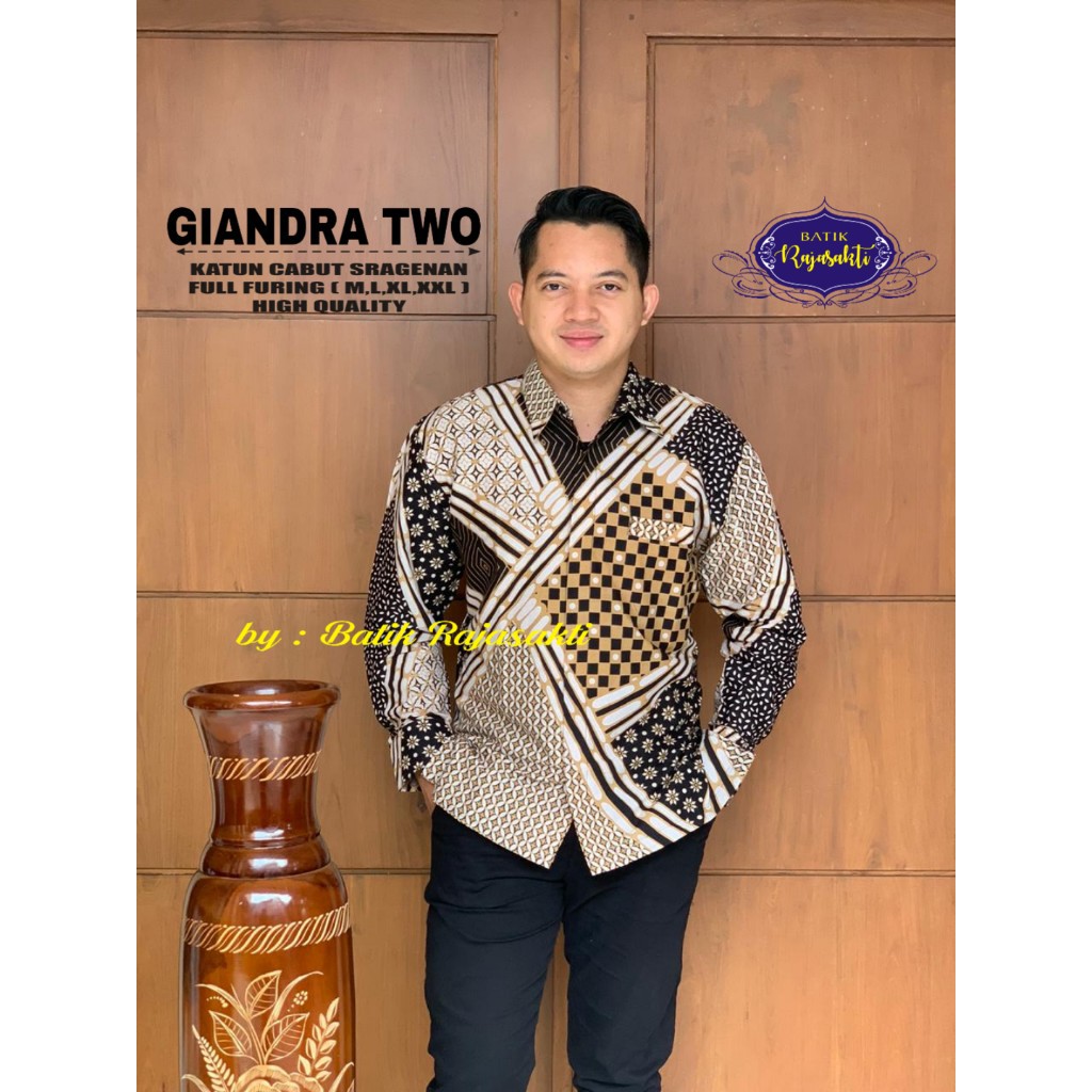 GIANDRA TWO RAJASAKTI KEMEJA BATIK SOLO PRIA LENGAN PANJANG PENDEK LAPIS FURING ATASAN PREMIUM MODERN KATUN HALUS BAYU PUTRA BERLIAN BIRU BHARATAYUDA BIMASENA BIRENDRA BIRU INDAH BRAHMAKERTA BRAHMAKERTA MERAH BUDIDRAWA BULANAGA BUNGA KAPAS BUNGA MEKAR