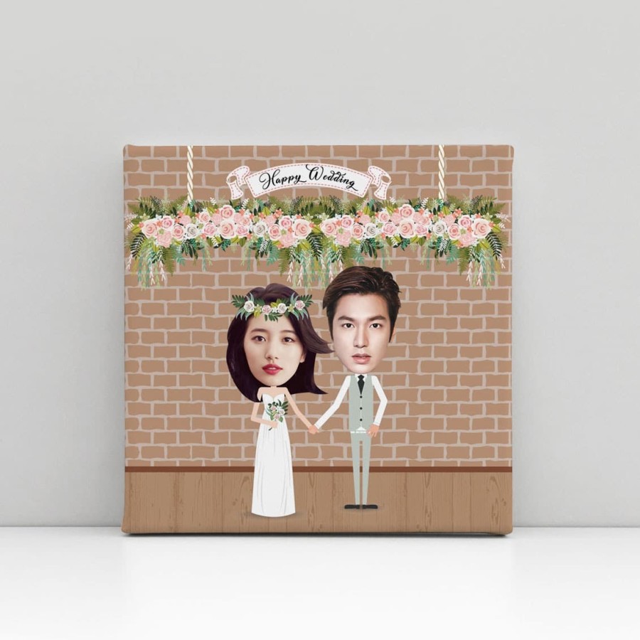 

Kanvas foto karikatur ilustrasi wajah kado pernikahan wedding hadiah valentine - kado pacar 17