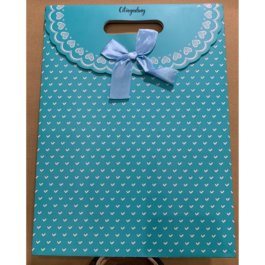 PAPER BAG PITA KANTONG M KERTAS MOTIF POLOS PARCEL BINGKISAN BUNGKUS KEMASAN GOODIE BAG ULANG TAHUN-11
