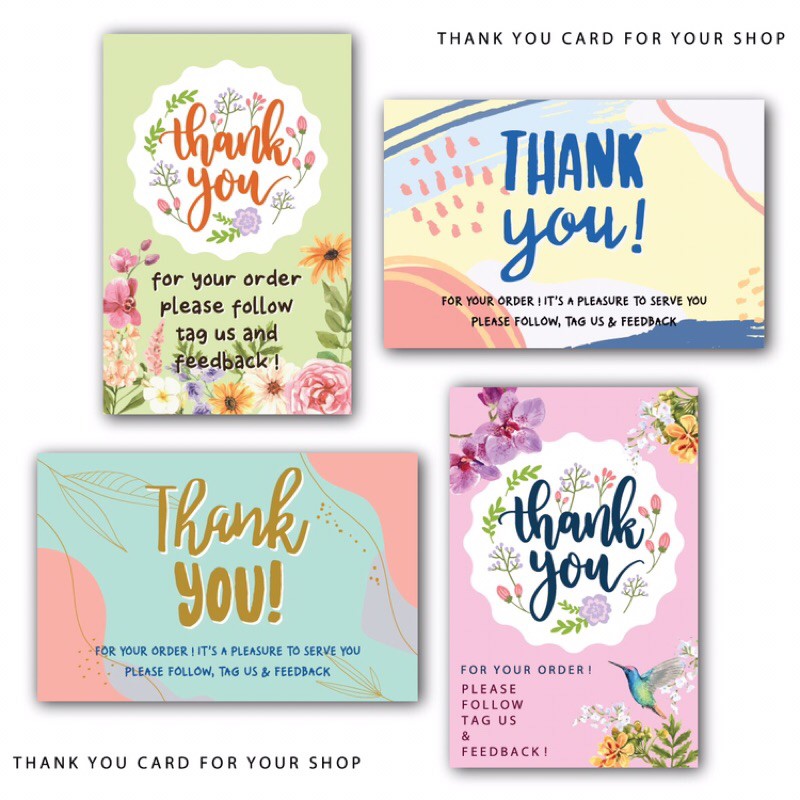 Kartu Ucapan Terima Kasih Online Shop Thank You Card Terimakasih Olshop Tag Hang Tag Shopee Indonesia