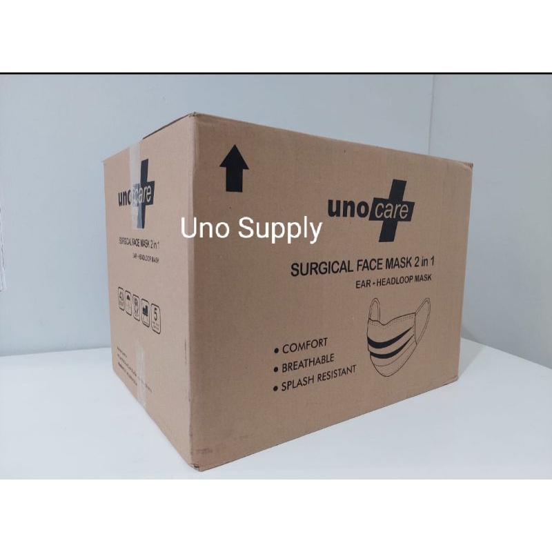 Masker Medis Surgical 3 ply Unocare 1 karton (grosir) / Masker UnoCare / Masker Medis UnoCare / Mask