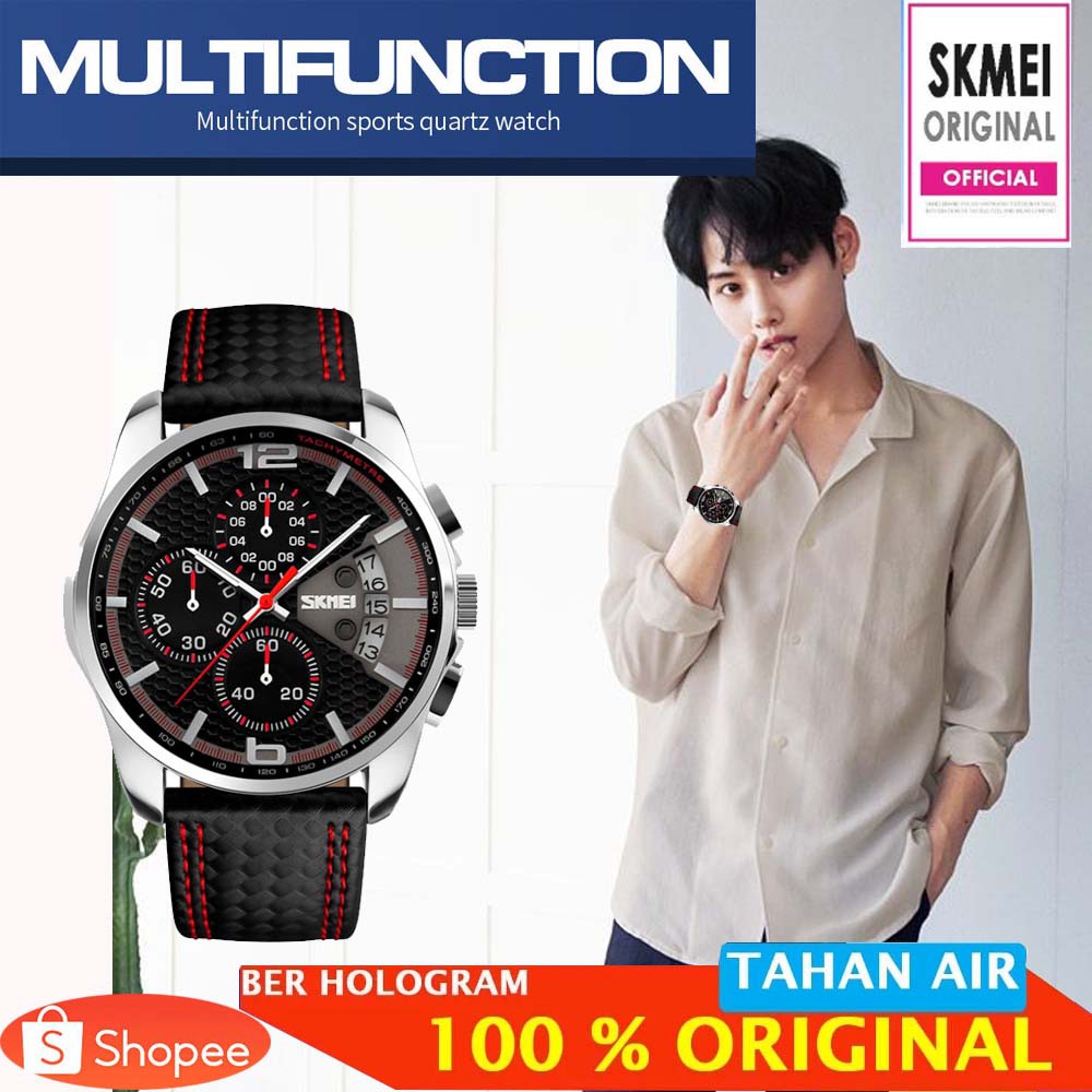 ORIGINAL SKMEI Jam Tangan Analog Pria - 9106 [Merah]