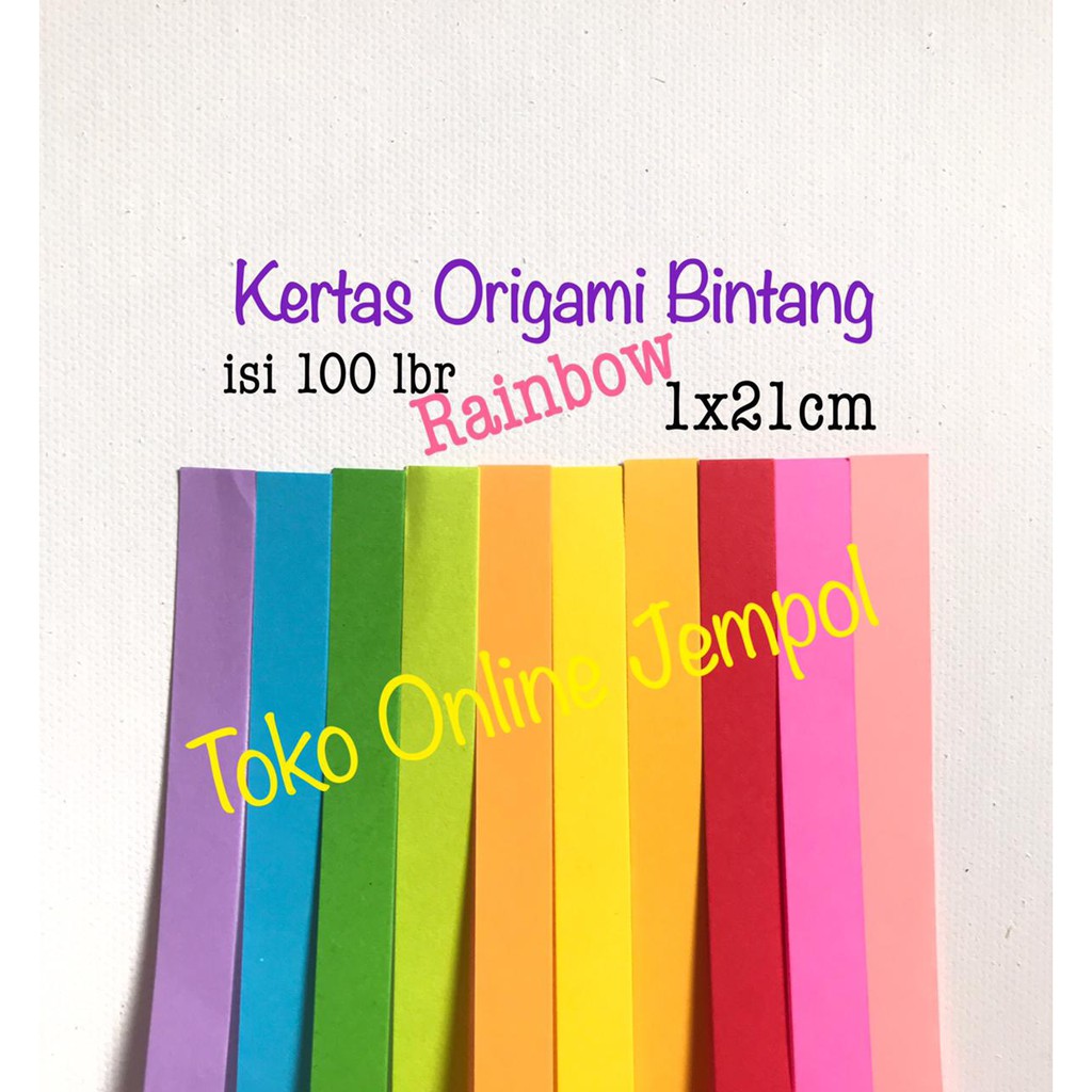 

Kertas Quilling isi 100 RAINBOW Origami Bintang Star Paper Kertas Prakarya ATK1230BT