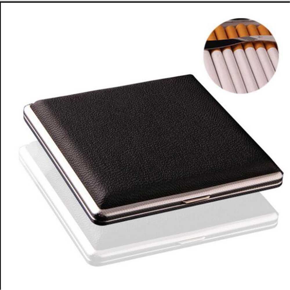 Kotak Bungkus Rokok Elegan Leather Case 12 Slot / Tempat Penyimpanan Case Wadah Kotak Rokok  Isi 20 Batang / Bungkus Roko Rokok Mild Murah / Wadah Rokok Keren  Akrilik / Tempat Rokok Kretek / Kotak Rokok Kulit Stainless Steel Polos Elegan Anti Air