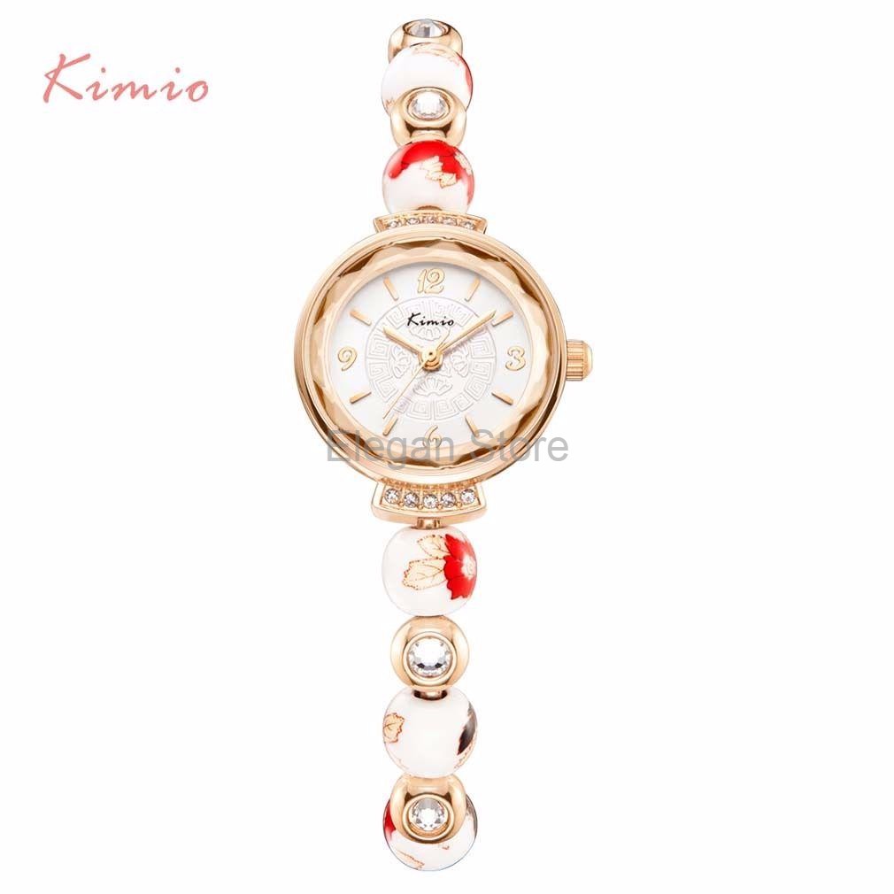 ELEGAN Jam Tangan Wanita Original Anti Air Kimio Guci Gold