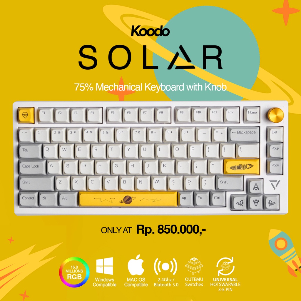 Koodo Solar - Mechanical Keyboard 75% w/Knob Layout
