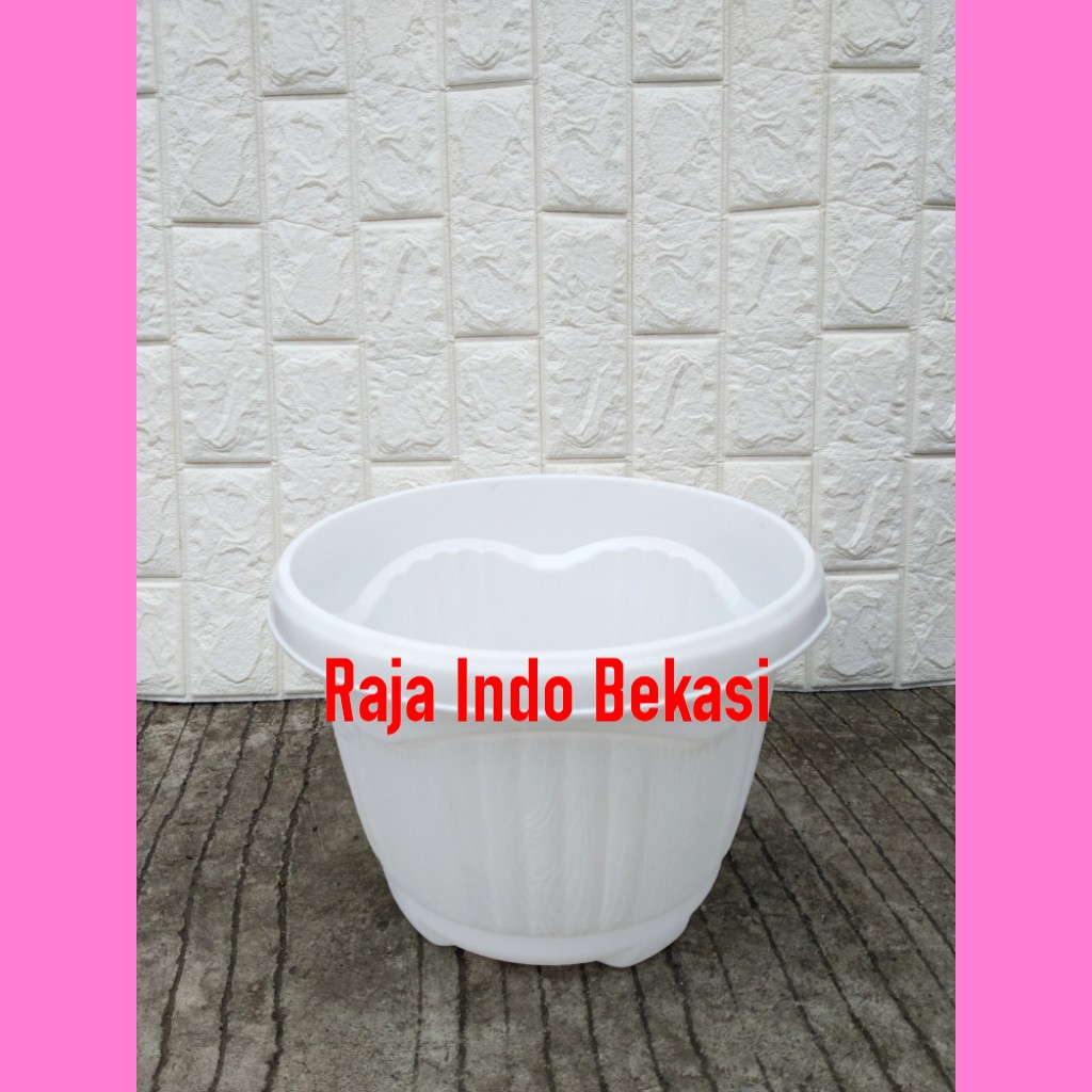 Pot Flamboyan 30 Putih / White - Clio 4024 - Pot Tanaman Bunga Hias Aglonema Ukuran Mirip Tawon 27