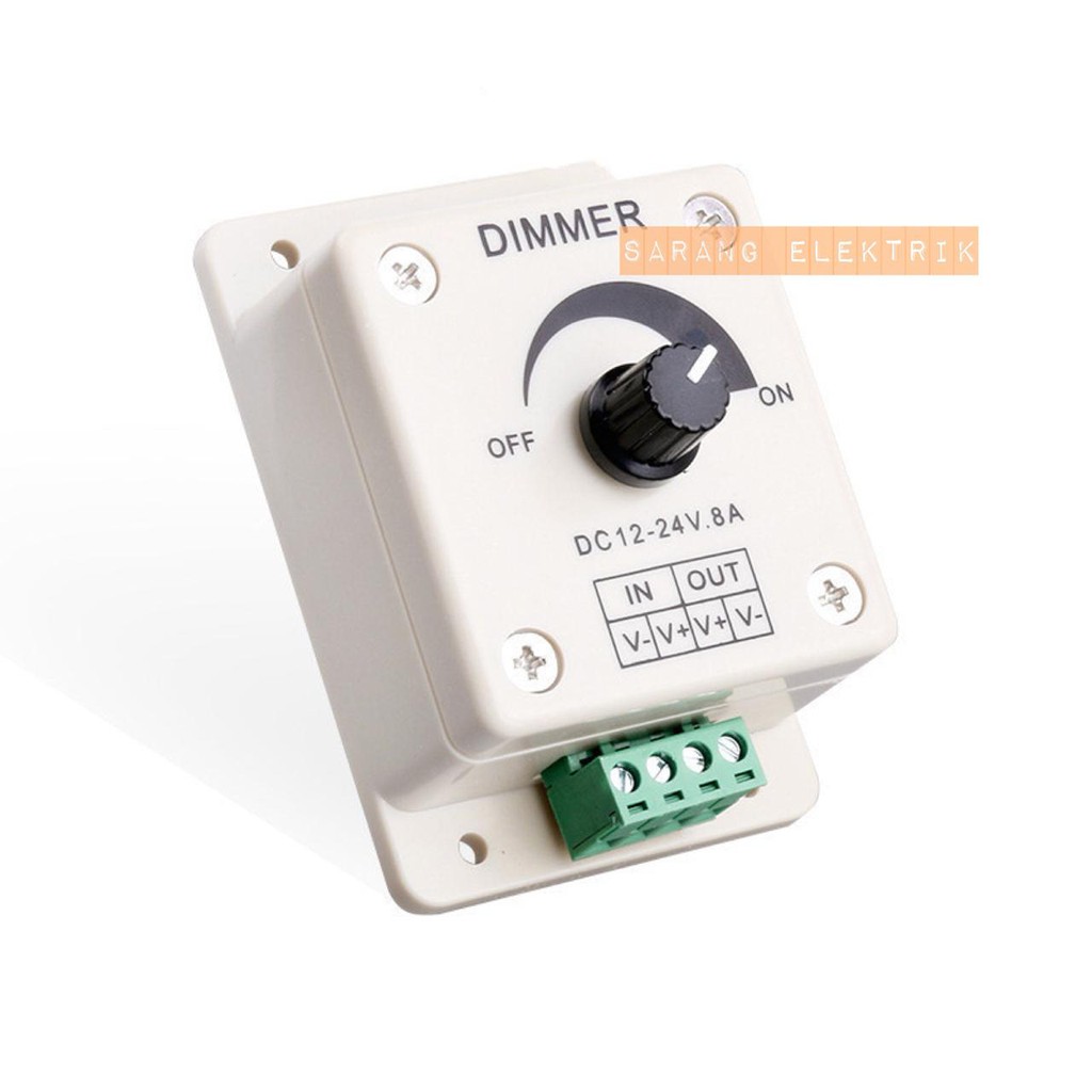 Dimmer Lampu Led Strip DC 12V - 24V 8A Peredup