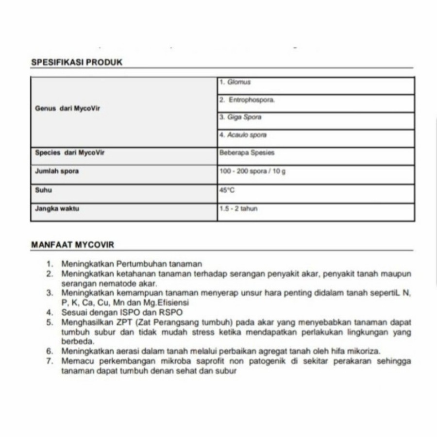 MycoVir Micoriza Penyubur Tanaman 1 Kg