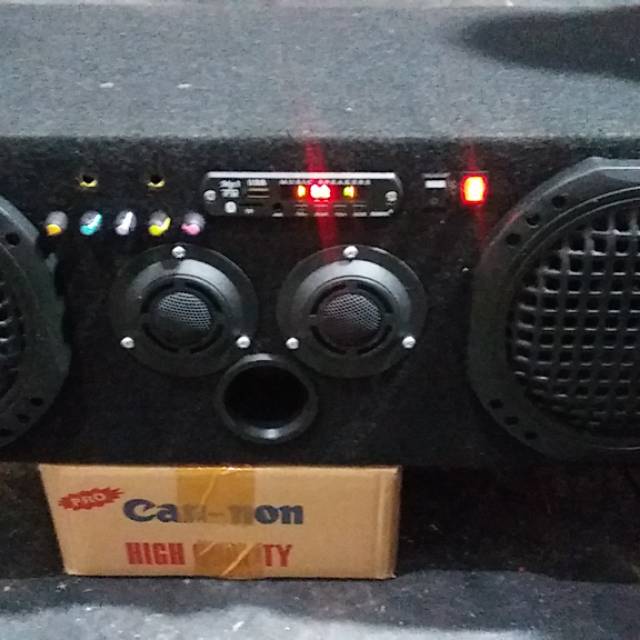 Speaker Aktiv Bluetooth AC220V Rumah  dan DC12V Mobil mic Karaoke USB MMC AUX Radio FM