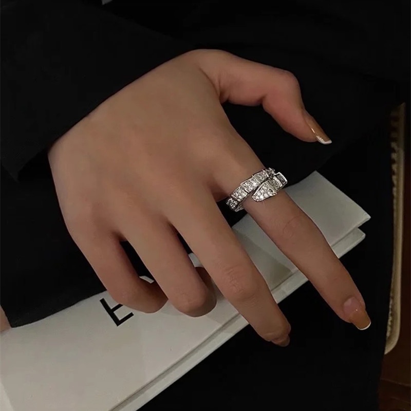 Cincin Zircon Inlaid Gaya Simple Untuk Aksesoris