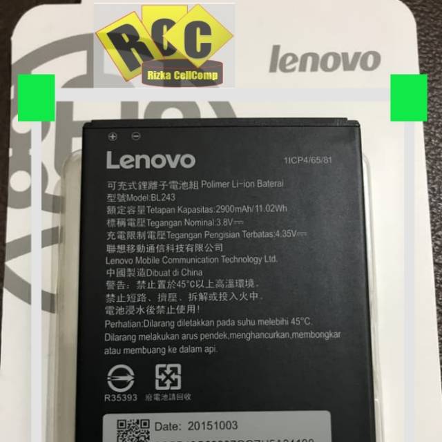 Baterai Original Lenovo BL234 A7000