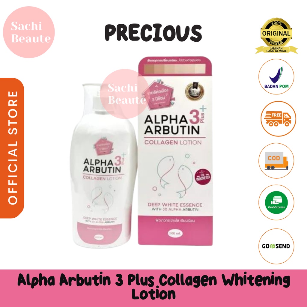 Precious Skin Alpha Arbutin 3 Plus Collagen Whitening Lotion Hand Body Lotion Brightening BPOM Pemutih 500ml PreciousSkin