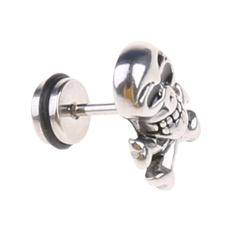 SIY  Retro Skull Head Ear Piercing Studs Earrings Titanium Steel Ear Ring Ghost Studs