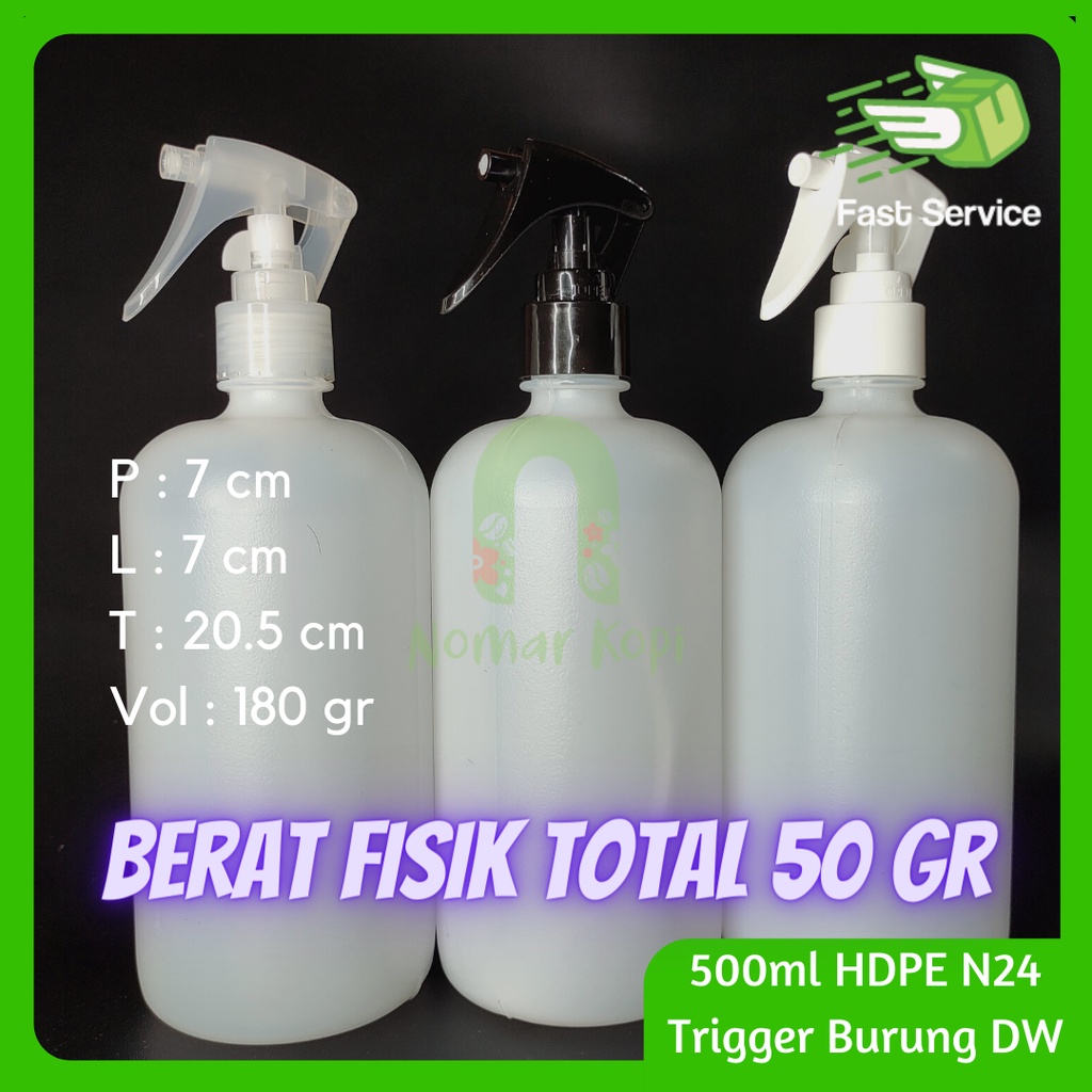 Botol 500ml Clear PET Mini Trigger Bebek