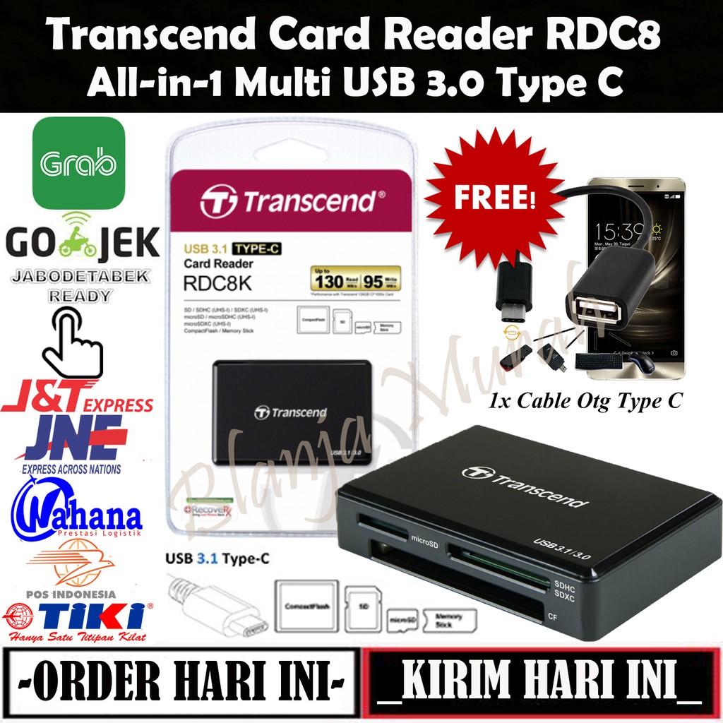 Transcend Card Reader RDC8 All-in-1 Multi USB 3.0 Type C - BONUS