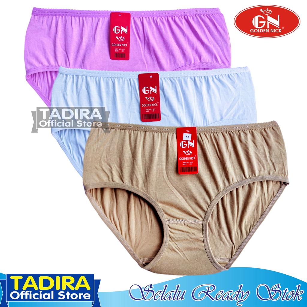 3 Pcs Celana Dalam GN_Wanita Warna Terang Bahan Katun Lembut Stretch Real Picture Kualitas Terjamin TADIRA