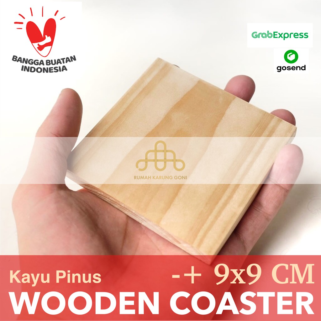 Tatakan Gelas Kayu Wooden Coaster 9cm Cup Holder - Tatakan Gelas Kayu Jati Belanda