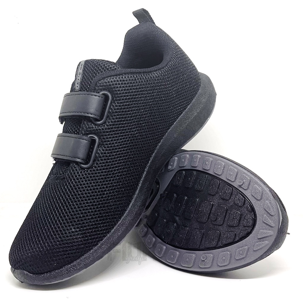 FIURI - ANDO ORIGINAL -  LIAM BSC VIANY PEREKAT 29-40 FULL HITAM - SNEAKERS KANVAS SOL KARET ANAK KECIL PEREMPUAN LAKI-LAKI - SEPATU KETS LUCU FASHION TRENDY - SEPATU SEKOLAH PAUD TK SD KRETEKAN PEREKAT CEWEK COWOK MURAH PROMO DISKON BONUS KAOS KAKI