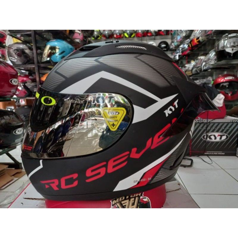KYT RC 7 SERI 18 MOTIP GUN METAL RED PAKET GANTENG TERMURAH