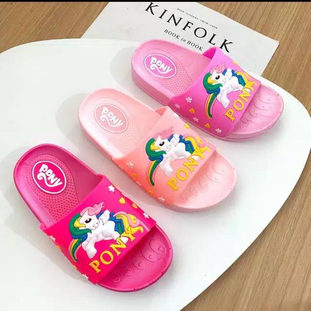 Sandal Selop Slop Unicorn Pony Anak Impor