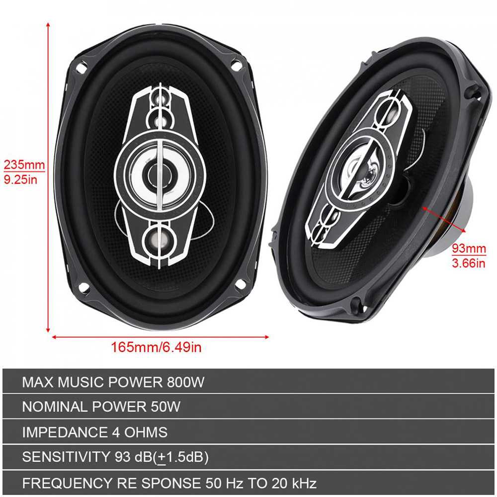 Pcinener Speaker Mobil HiFi 6x9 Inch 800W 2 PCS - TS-6985