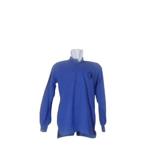 Kaos Kerah Lengan Panjang Biru