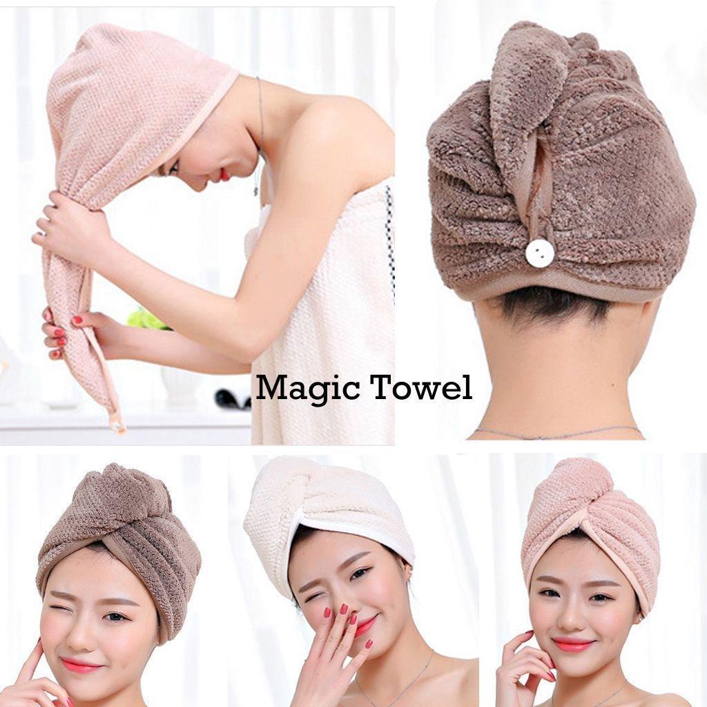 Hair wrap Magic Towel water handuk rambut penyerap air as seen tv style keramas kamar mandi bathroom