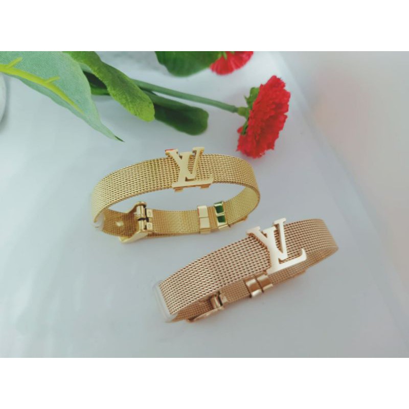 Fourfashion Gelang Titanium motif jam tangan Premium L020