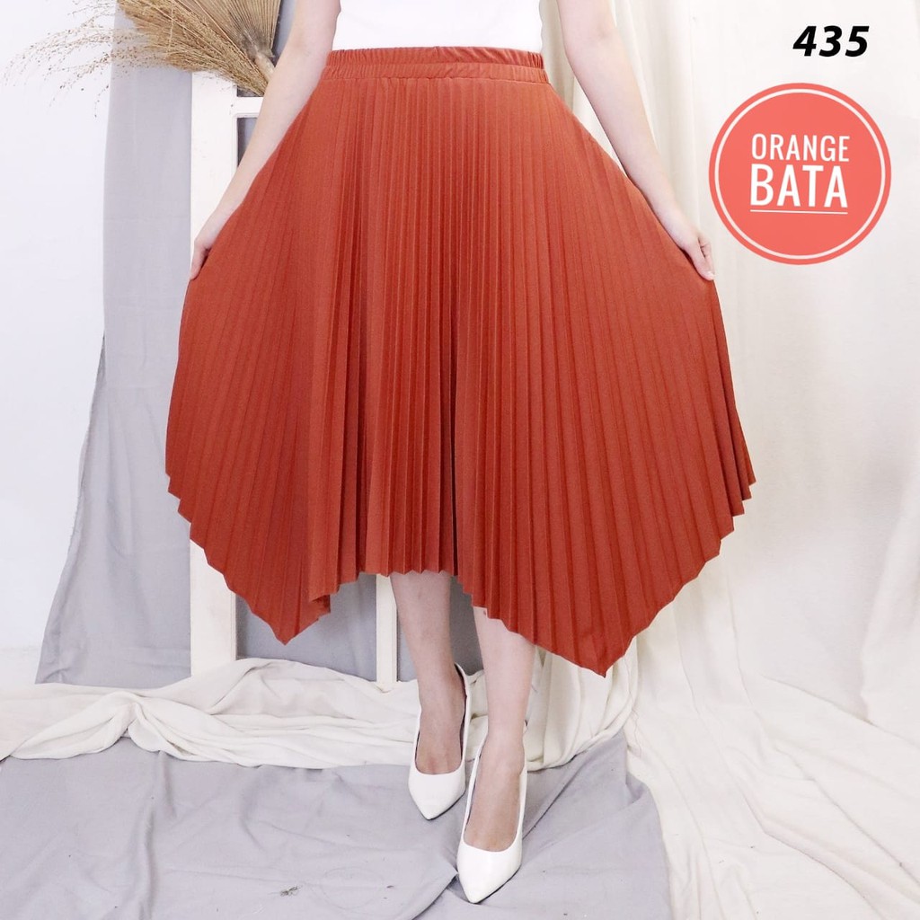 ROK PLISKET MURAH 435 LUVALINE PRISKET PANJANG PLEATED SKIRT FLARE SKIRT MAYUNG FLOWY REMPEL