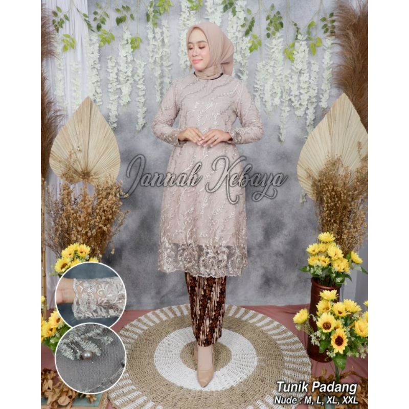 Realpict Stelan kebaya tunik - kebaya Modern - Kebaya Pesta - Kebaya seragam - Kebaya brokat - stelan kebaya wanita