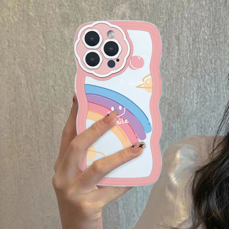 Case Motif Smiley Face Warna Pelangi Untuk iPhone 12 13 11 Pro Max X Xs Max Xr Asu5