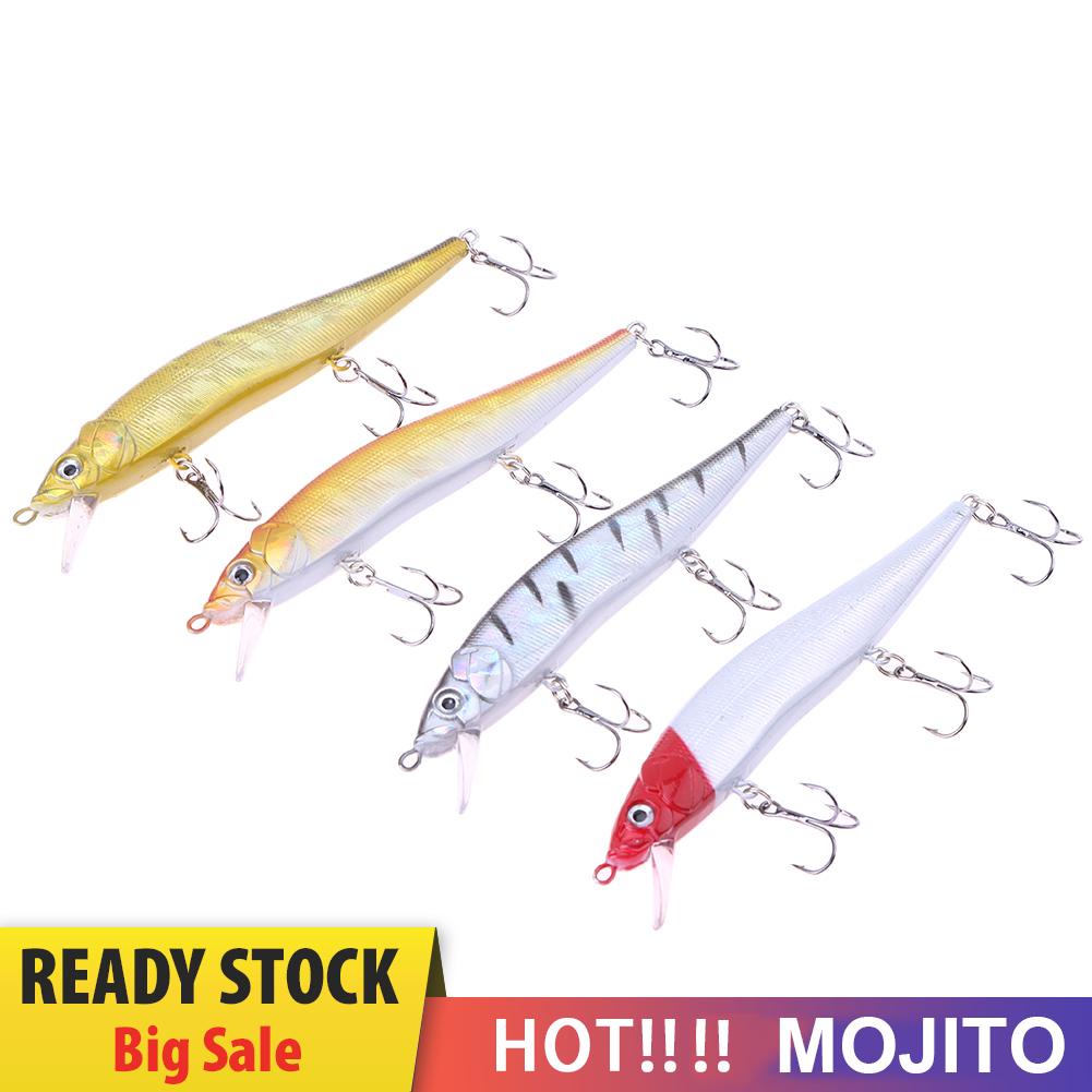 1pc 120mm 13g Umpan Pancing Ikan Minnow Wobbler Imitasi Dengan Kail Treble