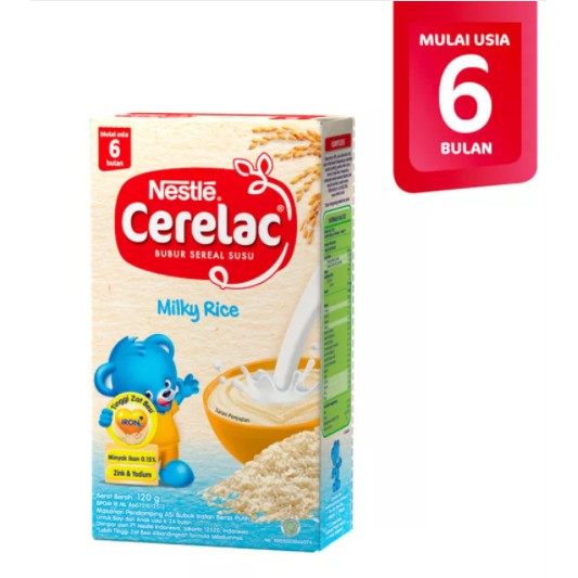 NESTLE Cerelac Beras Putih Susu Box - 120gr