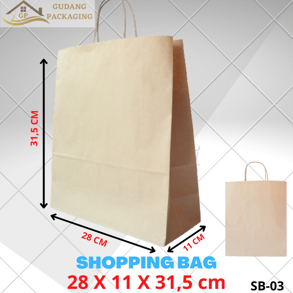 

SHOPPING BAG KARTON / TAS BELANJA / TOTE BAG BELANJA SOUVENIR / PAPER BAG KUE ROTI 28x11x31,5 CM