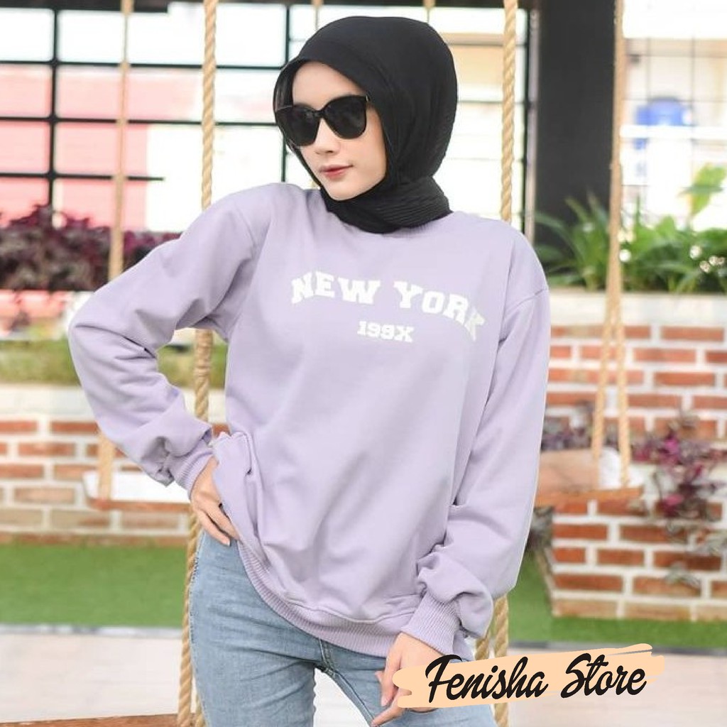 Sweater Basic New York 199X Unisex Size M L XL XXL Jumbo