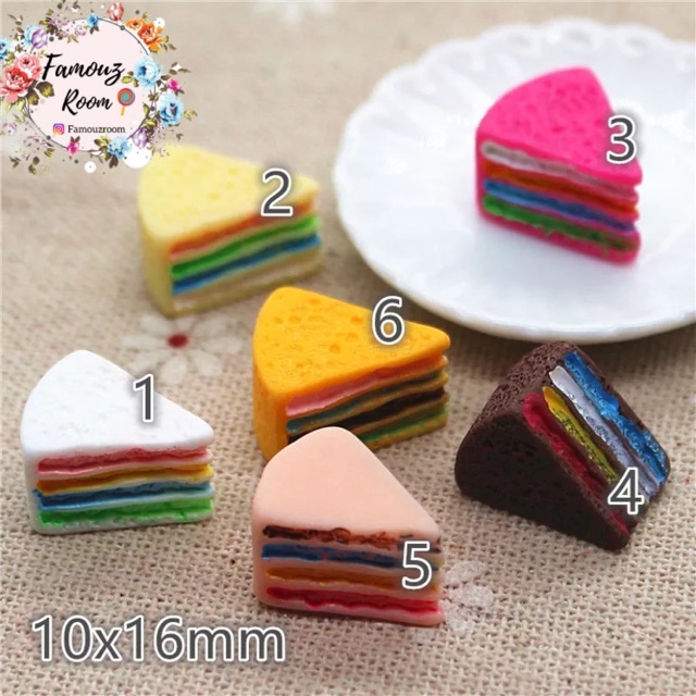Miniatur Cake Rainbow - Miniatur Kue Tart - Miniatur Makanan - DIY Craft - Resin Kue Tart