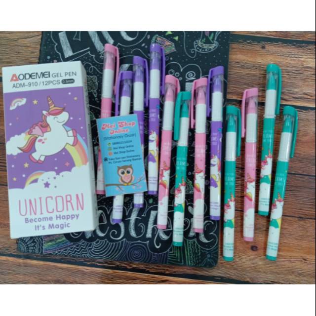 

ISI 12 PCS Pulpen Gel Karakter Unicorn