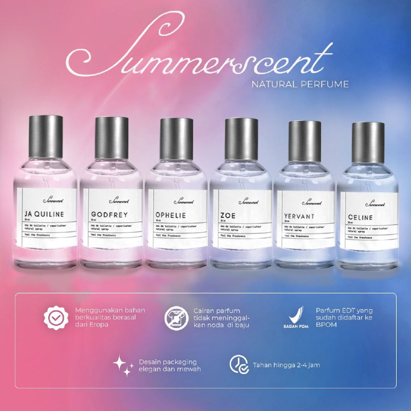 Summerscent Natural Parfum BPOM 35ml / Parfum Pria / Parfum Wanita / Parfum Badan / Parfum Body Shop