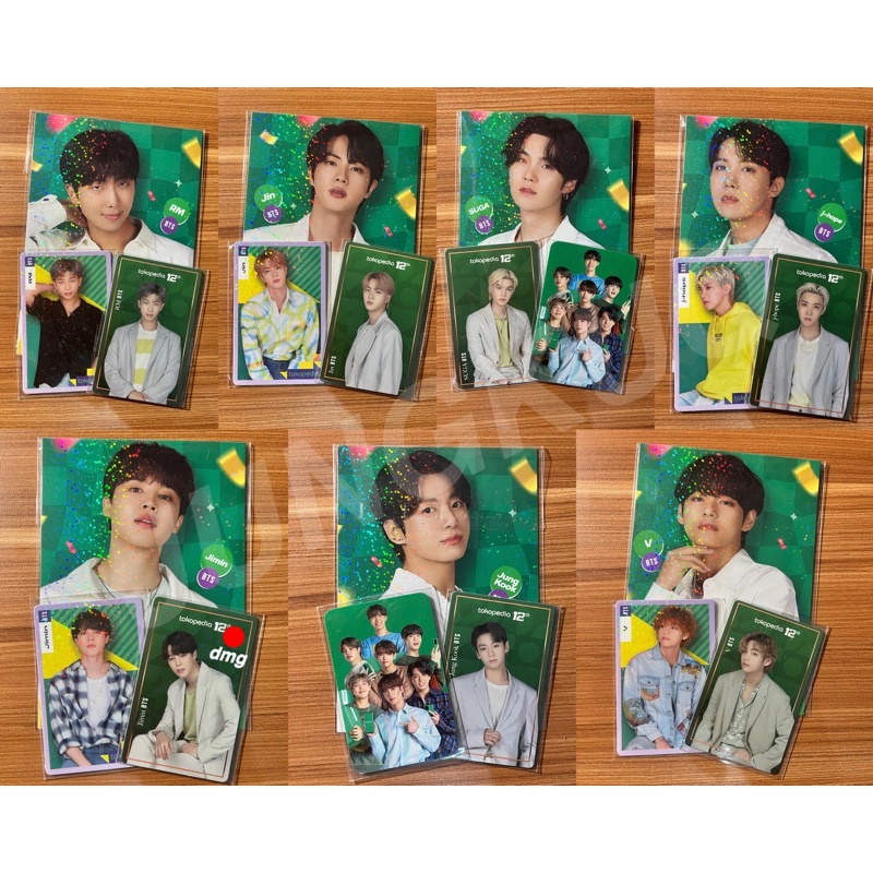 BTS Set PC Photocard Postcard Toko Hijau Toko Ijo RM Namjoon Seokjin Yoongi Suga Jhope Hobi Jimin V 