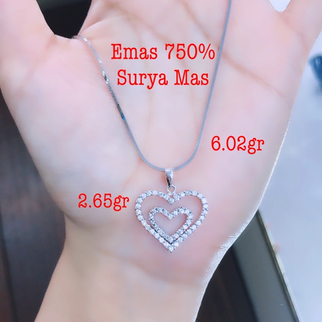 Kalung dan liontin emas 750%