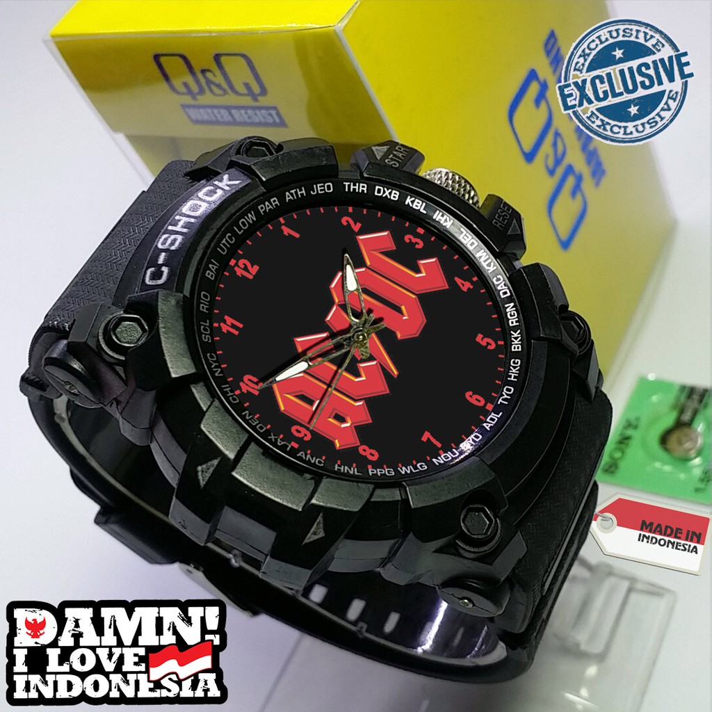 (EXCLUSIVE ) JAM TANGAN ACDC WATER RESIST FREE BOX DAN BATREI - NO.9