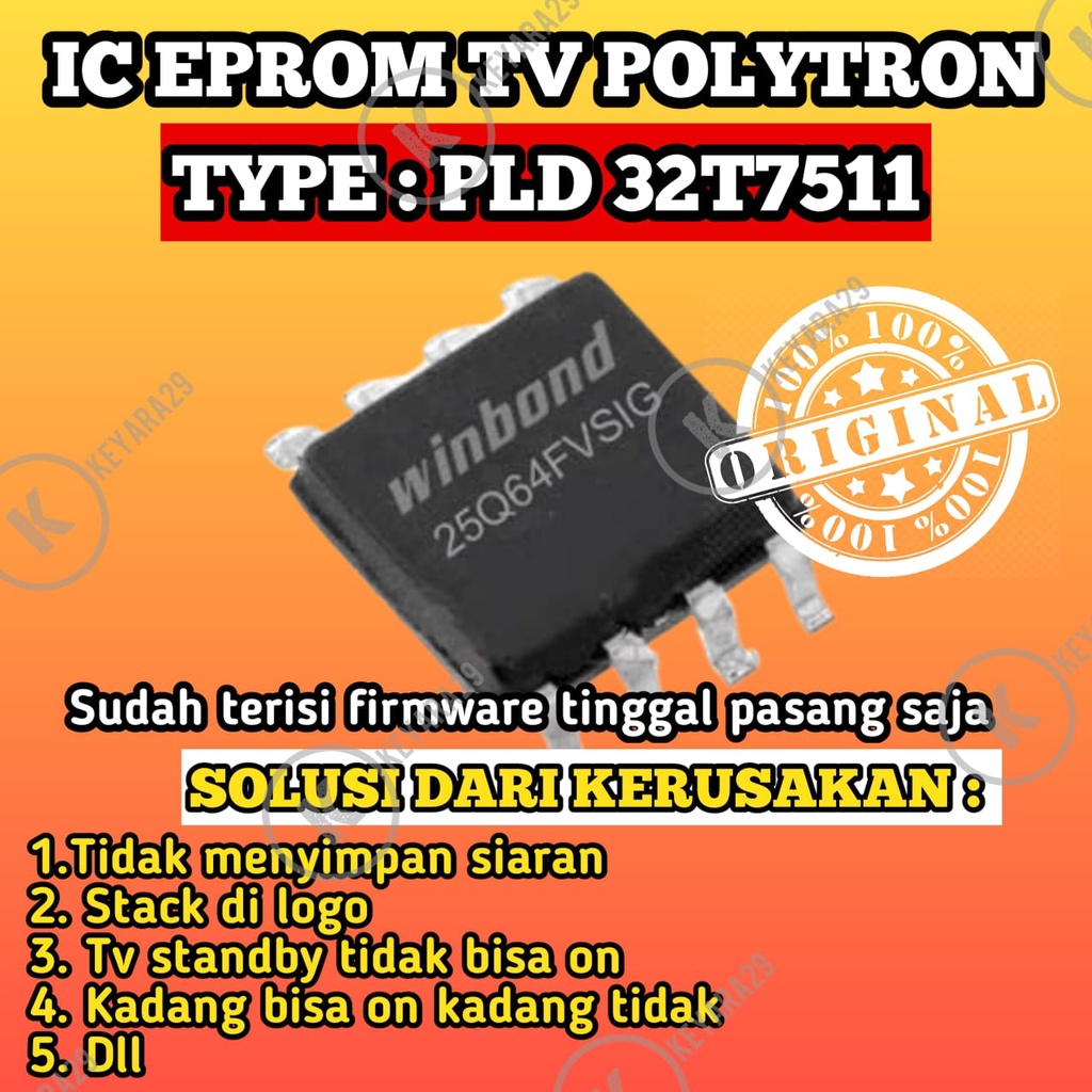 ic eprom tv LED POLYTRON PLD 32T7511 SIAP PAKAI