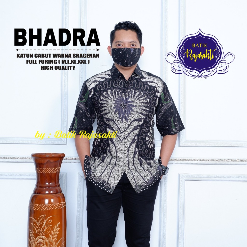 BHADRA RAJASAKTI KEMEJA BATIK SOLO PRIA LENGAN PENDEK LAPIS FURING ATASAN BATIK PREMIUM MODERN KATUN HALUS BAHUWIRYA  BANAMITRA BANAMITRA PUTIH BANGSAWAN BAYU PUTRA BERLIAN BIRU BHARATAYUDA BIMASENA BIRENDRA BIRU INDAH BRAHMAKERTA BRAHMAKERTA MERAH BUDIDR