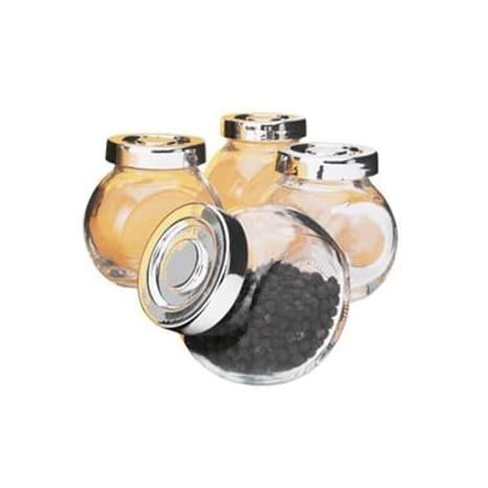 

RAJTAN Stoples Toples Bumbu Dapur tempat bumbu Kaca isi 4 PCS 150ml