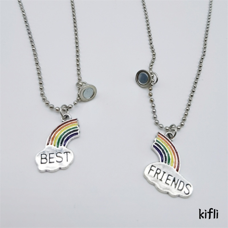 1 Pasang,Magnetic Rainbow Couple Kalung,Sederhana Dan Kreatif,Pacar Klavikula Rantai Pria,Dan Wanita Liontin Perhiasan Aksesoris