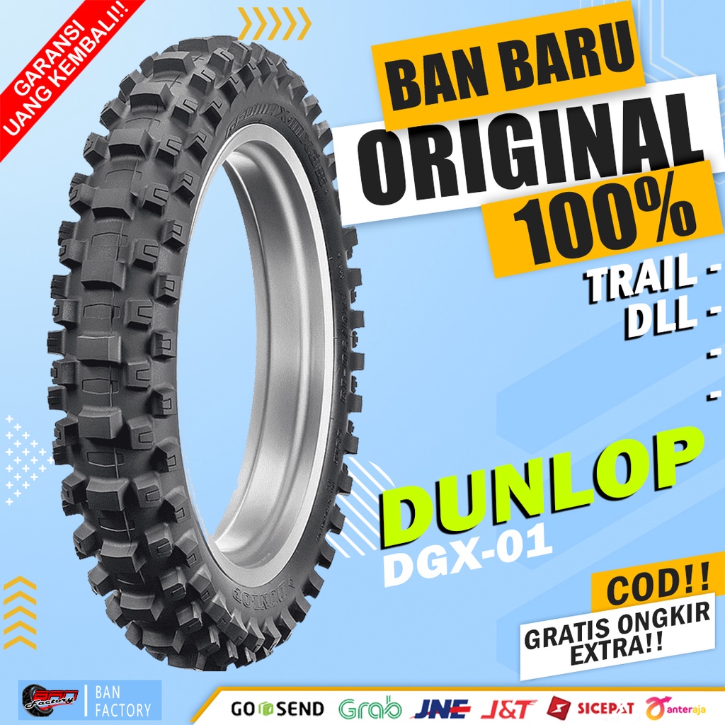 BAN MOTOR TRAIL DUNLOP RING 21 BAN MOTOR DEPAN BELAKANG TRAIL RING 18 BAN DUNLOP DGX-01 RING 21